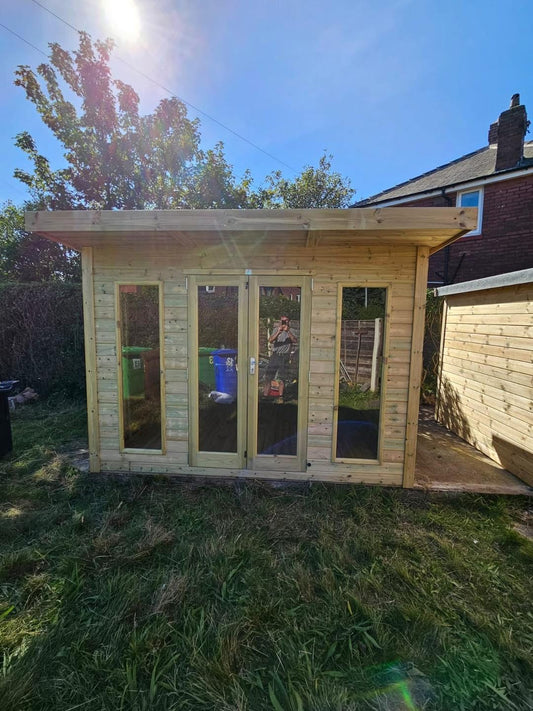 Contemporary Royal Pent Summer House - 16mm Loglap Cladding