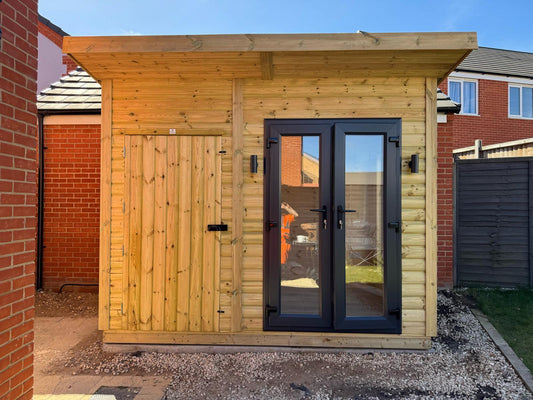 Monarch Combi Garden Room - 16mm Loglap Cladding