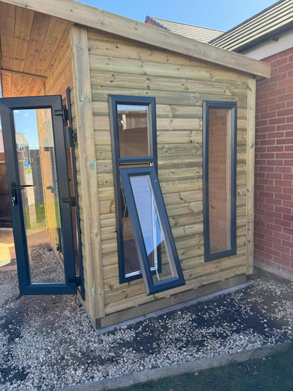 Monarch Combi Garden Room - 16mm Loglap Cladding