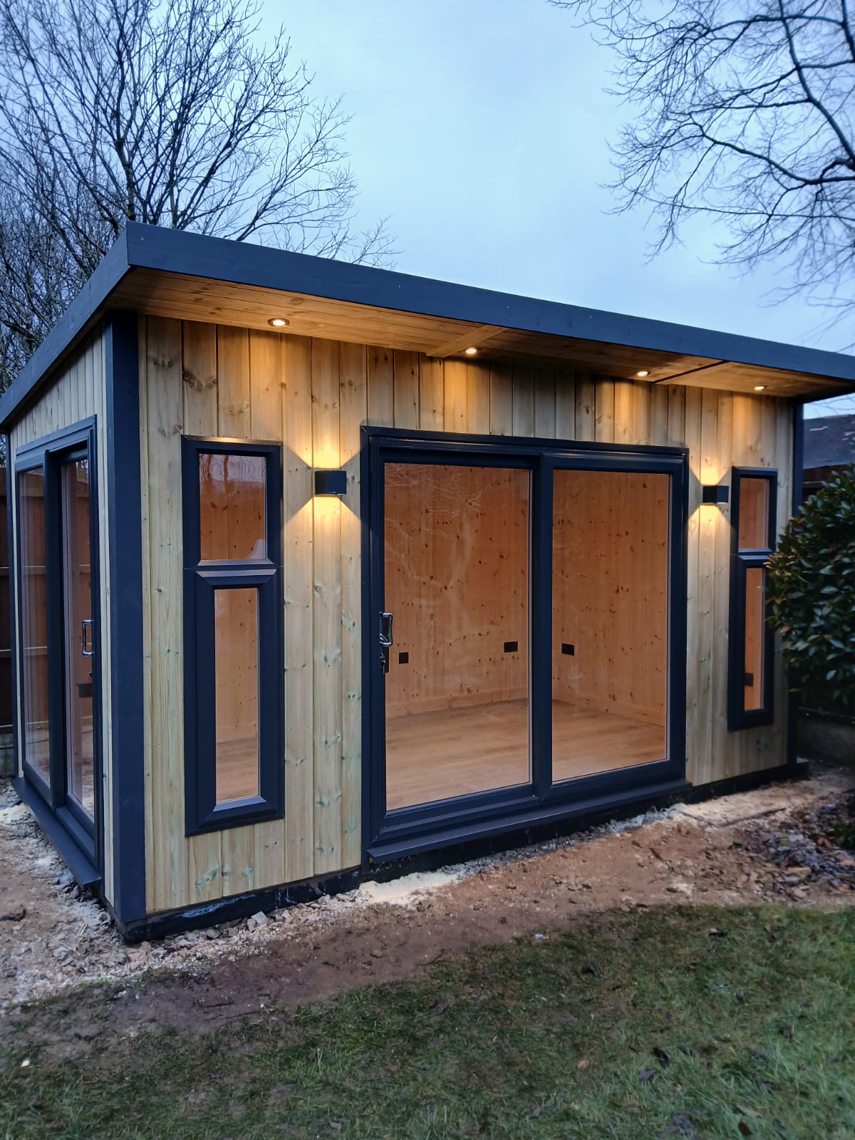 Moderna Vertical Clad Garden Room - 20mm TGV Cladding